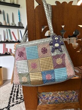 Pastel Patchwork Chain Shoulder Bag